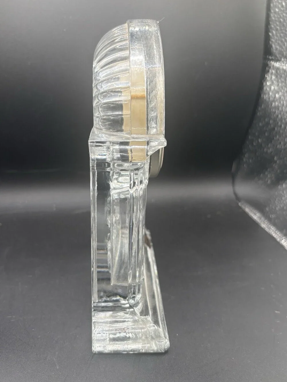 Vintage STERLING & NOBLE 24% Lead CRYSTAL Glass MANTLE CLOCK Works 7